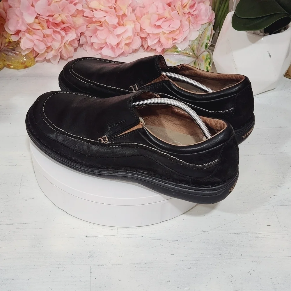 Merrell Zen Black Mens Leather Slip On Shoes Sz. 13_7